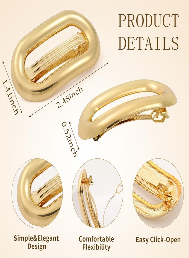Tiefebene 2 PCS Metal Hair Clips for Women, Vintage Gold French Barrette Clip, Stylish Durable & Elegant Metal Hair Clips, Silver Hair Barrettes for Thin Thick Hair, Retro Hair Accessories Valentine's Day Gift - Image 3